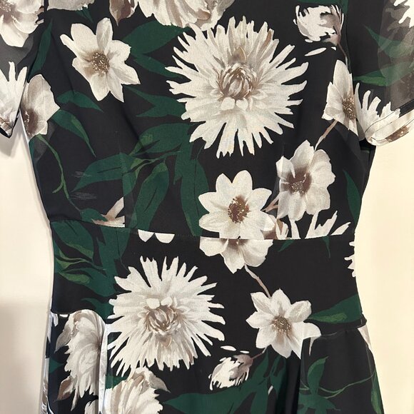 Hobbs London Floral A-line Chiffon Midi Dress - Picture 3 of 6